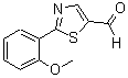 structure of CAS# 915923-15-8, 2-(2-Methoxyphenyl)-5-Thiazolecarboxaldehyde;2-(2-Methoxyphenyl)-1,3-Thiazole-5-Carbaldehyde(SALTDATA: FREE);2-(2-METHOXYPHENYL)-1,3-THIAZOLE-5-CARBALDEHYDE;2-(2-METHOXY-PHENYL)-THIAZOLE-5-CARBALDEHYDE