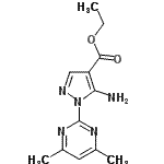 structure of CAS# 91644-39-2, Ethyl 5-amino-1-(4,6-dimethyl-2-pyrimidinyl)-1H-pyrazole-4-carboxylate;1H-pyrazo<wbr>le-4-carb<wbr>oxylic ac<wbr>id, 5-ami<wbr>no-1-(4,6<wbr>-dimethyl<wbr>-2-pyrimi<wbr>dinyl), e<wbr>thyl ester;5-Amino-1<wbr>-(4,6-dim<wbr>ethylpyri<wbr>midin-2-y<wbr>l)-1H-pyr<wbr>azole-4-c<wbr>arboxylic<wbr> acid eth<wbr>yl ester;5-Amino-1<wbr>-(4,6-dim<wbr>ethyl-pyr<wbr>imidin-2-<wbr>yl)-1H-py<wbr>razole-4-<wbr>carboxyli<wbr>c acid et<wbr>hyl ester