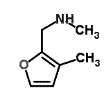 structure of CAS# 916766-86-4, N-Methyl-1-(3-methyl-2-furyl)methanamine;3-Methyl-2-[(methylamino)methyl]furan;3-Methyl-2-[(methylamino)methyl]furan 90%;methyl[(3-methyl(2-furyl))methyl]amine