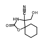 CAS#: 91761-29-4， 4-(Hydroxymethyl)-2-oxo-1-oxa-3-azaspiro[4.5]decane-4-carbonitrile