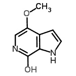 structure of CAS# 917918-80-0, 4-Methoxy-1H-pyrrolo[2,3-c]pyridin-7-ol;7-Hydroxy-4-methoxy-6-azaindole