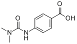 structure of CAS# 91880-51-2, 4-[[(Dimethylamino)Carbonyl]Amino]-Benzoic Acid;4-[(Dimethylamino-Oxomethyl)Amino]Benzoic Acid;Aids-169330;Aids169330