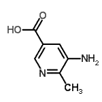 structure of CAS# 91978-75-5, 5-Amino-6-methylnicotinic acid;3-Amino-2-methylpyridine-5-carboxylic acid;5-amino-6-methylnicotinic acid;MFCD18819069