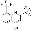 structure of CAS# 91991-76-3, 4-Chloro-2-(trichloromethyl)-8-(trifluoromethyl)quinoline;4-Chloro-2-trichloromethyl-8-trifluoromethylquinoline;Chlorotrichloromethyltrifluoromethylquinoline;MFCD02179716