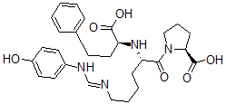 CAS#: 92234-10-1， (S)-1-(N2-(1-carboxy-3-phenylpropyl)-N6-((4-hydroxyphenyl)iminomethyl)-L-lysyl)-L-Proline
