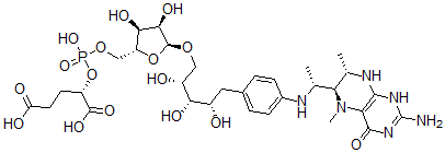CAS#: 92481-97-5， 1-(4-{[1-(2-Amino-5,7-dimethyl-4-oxo-1,4,5,6,7,8-hexahydropteridin-6-yl)ethyl]amino}phenyl)-1-deoxy-5-O-{5-O-[(1,3-dicarboxypropoxy)(hydroxy)phosphoryl]pentofuranosyl}pentitol