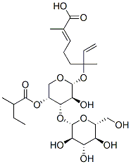 CAS#: 92751-84-3， 2,6-Dimethyl-6-(3-O-(beta-Glucopyranosyl)-4-O-(2-Methylbutyroyl)alpha-Arabinopyranosyloxy)-2,7-Octadienoic Acid