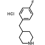 structure of CAS# 92822-03-2, 4-(4-Fluorobenzyl)piperidine hydrochloride (1:1);4-(4-fluorobenzyl)piperidine;4-(4'-Fluorobenzyl)piperidine hydrochloride;4-(4-Fluorobenzyl)piperidine hydrochloride