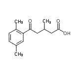 结构式 CAS# 92864-23-8, 5-(2,5-二甲基苯基)-3-甲基-5-氧代戊酸
