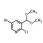 结构式 CAS# 928653-74-1, 5-溴-2-氯-3-(二甲氧基甲基)吡啶