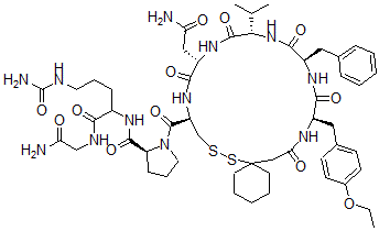 CAS#: 92954-83-1， 1-(1-Mercaptocyclohexaneacetic acid)-2-(O-ethyl-D-tyrosine)-4-L-valine-8-(N5-(aminocarbonyl)-L-ornithine)vasopressin