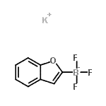structure of CAS# 929626-27-7, Potassium 1-benzofuran-2-yl(trifluoro)borate(1-);MFCD11052671;potassium benzofuran-2-yltrifluoroborate;POTASSIUMBENZOFURAN-2-YLTRIFLUOROBORATE