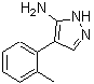 structure of CAS# 93048-45-4, 4-(2-Methylphenyl)-1H-pyrazol-5-amine;4-(2-methylphenyl)-1H-pyrazol-3-amine;4-o-Tolyl-1H-pyrazol-3-amine;ZINC04234982