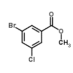 structure of CAS# 933585-58-1, Methyl 3-bromo-5-chlorobenzoate;Methyl 3-bromo-5-chlorobenzoate;METHYL-3-BROMO-5-CHLORO BENZOATE;methyl3-bromo-5-chlorobenzoate