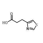 structure of CAS# 933735-27-4, 3-(1,3-Thiazol-4-yl)propanoic acid;3-(1,3-thiazol-4-yl)propanoic acid;3-(thiazol-4-yl)propanoic acid;MFCD11180958