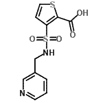 结构式 CAS# 936077-73-5, 3-[(3-吡啶基甲基)氨基磺酰基]-2-噻吩羧酸