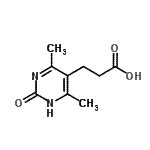 structure of CAS# 937669-19-7, 3-(4,6-Dimethyl-2-oxo-1,2-dihydro-5-pyrimidinyl)propanoic acid;3-(4,6-di<wbr>methyl-2-<wbr>oxo-1,2-d<wbr>ihydro-5-<wbr>pyrimidin<wbr>yl)propan<wbr>oic acid;3-(4,6-Di<wbr>methyl-2-<wbr>oxo-1,2-d<wbr>ihydro-py<wbr>rimidin-5<wbr>-yl)-prop<wbr>ionic acid;MFCD08361853