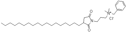 CAS#: 93904-69-9， N-Benzyl-N,N-dimethyl-3-(3-octadecyl-2,5-dioxo-1-pyrrolidinyl)-1-propanaminium chloride