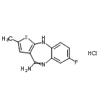 CAS#: 93923-93-4， 7-Fluoro-2-methyl-10H-thieno[2,3-b][1,5]benzodiazepin-4-amine hydrochloride (1:1)