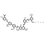 CAS#: 93964-62-6， Sodium hydrogen 5-[(4'-{[8-({2,4-dihydroxy-3-[(2-methoxy-5-sulfonatophenyl)diazenyl]phenyl}diazenyl)-1-hydroxy-3,6-disulfonato-2-naphthyl]diazenyl}-3,3'-dimethoxy-4-biphenylyl)diazenyl]-2-hydroxybenzoate (3:1:1)
