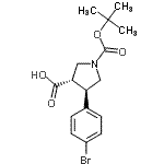 CAS#: 939757-97-8， (3S,4R)-4-(4-Bromophenyl)-1-{[(2-methyl-2-propanyl)oxy]carbonyl}-3-pyrrolidinecarboxylic acid
