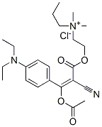 CAS#: 93981-77-2， 3-(Acetoxy)Propyl[2-[[2-Cyano-3-[4-(Diethylamino)Phenyl]-1-Oxoallyl]Oxy]Ethyl]Dimethylammonium Chloride