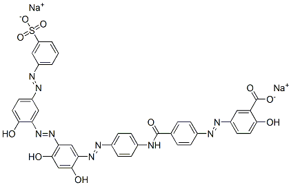 CAS#: 94021-32-6， 5-[2-[4-[[[4-[2-[2,4-Dihydroxy-5-[2-[2-Hydroxy-5-[2-(3-Sulfophenyl)Diazenyl]Phenyl]Diazenyl]Phenyl]Diazenyl]Phenyl]Amino]Carbonyl]Phenyl]Diazenyl]-2-Hydroxy-Benzoicacid Sodium Salt (1:2)