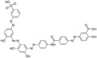 CAS#: 94021-33-7， 5-[2-[4-[[[4-[2-[2,4-Dihydroxy-5-[2-[2-Hydroxy-5-[2-(3-Sulfophenyl)Diazenyl]Phenyl]Diazenyl]Phenyl]Diazenyl]Phenyl]Amino]Carbonyl]Phenyl]Diazenyl]-2-Hydroxy-Benzoic Acid