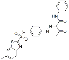 CAS#: 94022-28-3， 6-Methyl-2-[4-[[2-Oxo-1-[(Phenylamino)Carbonyl]Propyl]Azo]Phenyl]Benzothiazolesulphonic Acid