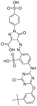 CAS#: 94042-71-4， 4-[[4-[[6-[3-(tert-Butyl)Phenoxy]-4-Chloro-1,3,5-Triazin-2-Yl]Amino]-2-Sulphophenyl]Azo]-4,5-Dihydro-5-Oxo-1-(4-Sulphophenyl)-1H-Pyrazole-3-Carboxylic Acid