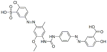 CAS#: 94088-50-3， 5-[[4-[[[[4-[(4-Chloro-3-Sulphophenyl)Azo]-2-Ethoxy-5-Methylphenyl]Amino]Carbonyl]Amino]Phenyl]Azo]Salicylic Acid