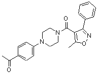 CAS#: 941104-13-8， 1-(4-{4-[(5-Methyl-3-phenyl-1,2-oxazol-4-yl)carbonyl]-1-piperazinyl}phenyl)ethanone