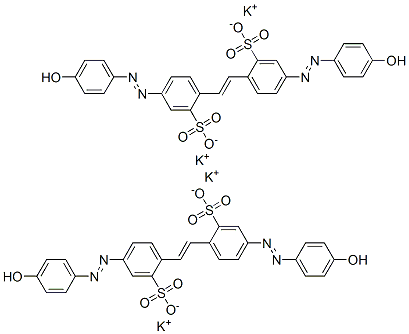 CAS 登录号：94134-52-8， 2,2'-(1,2-乙烯二基)二[5-[2-(4-羟基苯基)偶氮]-苯磺酸钾盐(1:4)