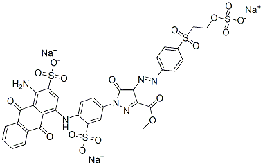 CAS#: 94157-78-5， 1H-Pyrazole-3-Carboxylic Acid, 1-[4-[(4-Amino-9,10-Dihydro-9,10-Dioxo-3-Sulfo-1-Anthracenyl)Amino]-3-Sulfophenyl]-4,5-Dihydro-5-Oxo-4-[[4-[[2-(Sulfooxy)Ethyl]Sulfonyl]Phenyl]Azo]-, 3-Methyl Ester, Sodium Salt