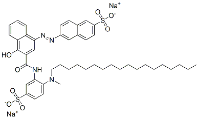 CAS#: 94158-18-6， Disodium 6-[[4-Hydroxy-3-[[[2-(Methyloctadecylamino)-5-Sulphonatophenyl]Amino]Carbonyl]-1-Naphthyl]Azo]Naphthalene-2-Sulphonate