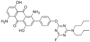 CAS#: 94160-37-9， 1,5-Diamino-2-[4-[[4-(Dibutylamino)-6-Fluoro-1,3,5-Triazin-2-Yl]Oxy]Phenyl]-4,8-Dihydroxyanthraquinone