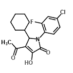 CAS 登录号：942222-78-8， 4-乙酰基-1-(4-氯-2-氟苯基)-5-环己基-3-羟基-1,5-二氢-2H-吡咯-2-酮