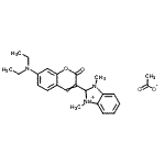 CAS#: 94275-84-0， 7-diethylamino-3-(1,3-dimethyl-2H-benzimidazol-3-ium-2-yl)chromen-2-one acetate