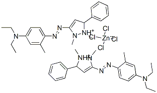 CAS#: 94277-66-4， Bis(3-((4-(Diethylamino)-o-Tolyl)Azo)-1,2-Dimethyl-5-Phenyl-1H-Pyrazolium) Tetrachlorozincate