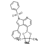 CAS#: 943323-25-9， 3-Phenyl-1-(phenylsulfonyl)-4-(4,4,5,5-tetramethyl-1,3,2-dioxaborolan-2-yl)-1H-pyrrolo[2,3-b]pyridine