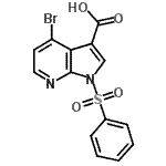 CAS#: 943324-29-6， 4-Bromo-1-(phenylsulfonyl)-1H-pyrrolo[2,3-b]pyridine-3-carboxylic acid