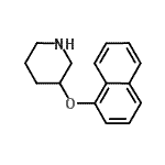 structure of CAS# 946681-27-2, 3-(1-Naphthyloxy)piperidine;1-Naphthyl 3-piperidinyl ether;3-(naphthalen-1-yloxy)piperidine;MFCD08688439