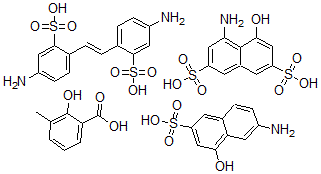 CAS#: 94825-60-2， Benzoic Acid, 2-Hydroxy-3-Methyl-, Reaction Products With 4-Amino-5-Hydroxy-2,7-Naphthalenedisulfonic Acid, 6-Amino-4-Hydroxy-2-Naphthalenesulfonic Acid And 2,2-(1,2-Ethenediyl)Bis5-Aminobenzenesulfonic Acid