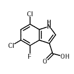 CAS#: 948581-70-2， 5,7-Dichloro-4-fluoro-1H-indole-3-carboxylic acid