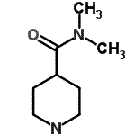 结构式 CAS# 95389-83-6, N,N-二甲基-4-哌啶甲酰胺