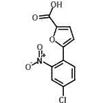 structure of CAS# 95611-88-4, 5-(4-Chloro-2-nitrophenyl)-2-furoic acid;2-furancarboxylic acid, 5-(4-chloro-2-nitrophenyl);5-(4-Chloro-2-nitrophenyl)-2-furancarboxylic acid;5-(4-Chloro-2-nitro-phenyl)-furan-2-carboxylic aci