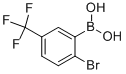 structure of CAS# 957034-38-7, B-[2-Bromo-5-(Trifluoromethyl)Phenyl]-Boronic Acid;2-Bromo-5-(Trifluoromethyl)Phenylboronic Acid;2-Bromo-5-Trifluoromethylphenylboronic Acid;3-Borono-4-Bromobenzotrifluoride