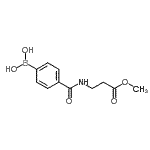 structure of CAS# 957034-76-3, Methyl N-[4-(dihydroxyboryl)benzoyl]-beta-alaninate;4-[(3-Methoxy-3-oxopropyl)carbamoyl]benzeneboronic acid 97%;methyl 3-(4-boronobenzamido)propionate;Methyl 3-<wbr>(4-borono<wbr>benzamido<wbr>)propiona<wbr>te, Methy<wbr>l 3-(4-bo<wbr>ronobenzo<wbr>ylamino)p<wbr>ropionate