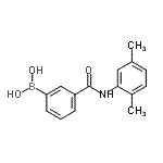 structure of CAS# 957061-00-6, {3-[(2,5-Dimethylphenyl)carbamoyl]phenyl}boronic acid;[3-[(2,5-Dimethylphenyl)carbamoyl]phenyl]boronic acid;3-(2,5-Dimethylphenylaminocarbonyl)phenylboronic acid;3-[(2,5-Dimethylphenyl)carbamoyl]benzeneboronic acid 98%