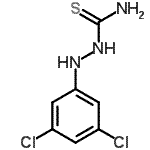 structure of CAS# 96423-39-1, 3,5-Dichlorophenylthiosemicarbazide;2-(3,5-dichlorophenyl)-1-hydrazinecarbothioamide;3,5-Dichlorophenylthiosemicarbazide;MFCD03305525